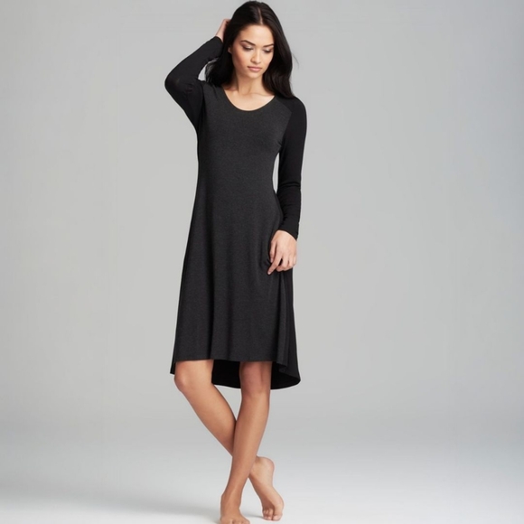 Eileen Fisher Dresses & Skirts - Eileen Fisher Black Grey Colorblock Jersey Dress - Casual Stretch Minimalist SP